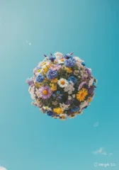 Spinning flower sculpture