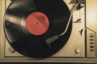 Spinning vinyl record